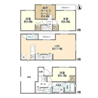 埼玉県さいたま市浦和区上木崎6【一戸建】の間取り