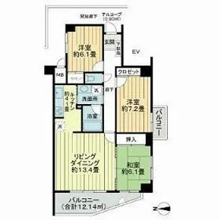 神奈川県横浜市港北区大倉山6【マンション】の間取り