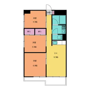 銀杏町庄司マンション【2階】の間取り