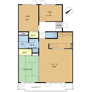 ウエストヒルズ参番館【2階】の間取り