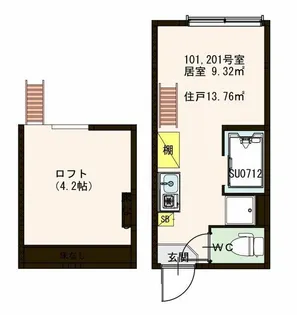 フェリス・ソレイユ 壱番館【2階】の間取り