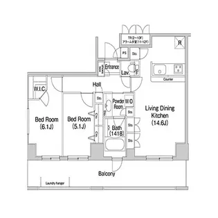東京都港区芝浦4【マンション】の間取り