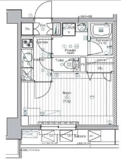 プレミアムキューブ文京江戸川橋mo【2階】の間取り
