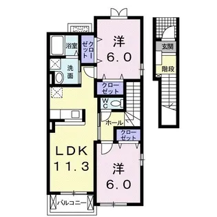 グランデ フォレスタD【2階】の間取り