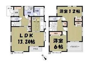 埼玉県越谷市大字袋山【一戸建】の間取り