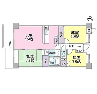 アイルサイドテラス【5階】の間取り