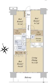 ミッドガーデンシティ ザ・タワー&ヴィラ【20階】の間取り