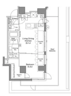 ザ・パークハビオ神楽坂香月【5階】の間取り