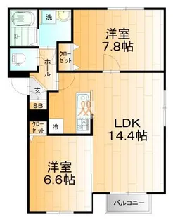 ウィステリアB【2階】の間取り
