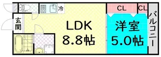 フジパレス谷町B棟【2階】の間取り