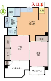 スカイメナー花堂【4階】の間取り