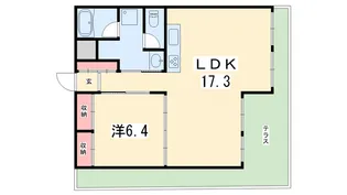 マヒアサンユー【1階】の間取り