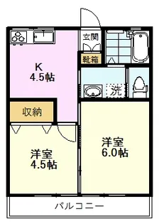 実徳ハイツ【2階】の間取り