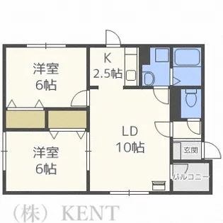 ターフ・アベニュー八軒【2階】の間取り