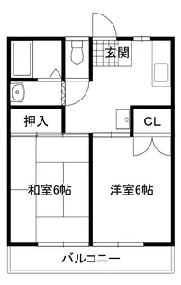 亀の子ハイツ【2階】の間取り