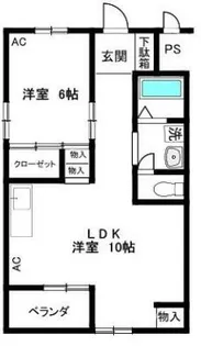 有山マンションB【2階】の間取り