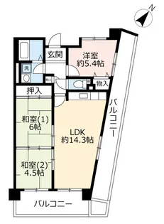 URフレール長田【3階】の間取り