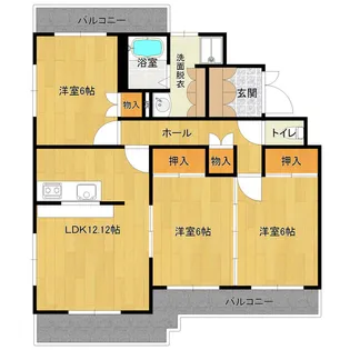 サンハイム北斗【3階】の間取り