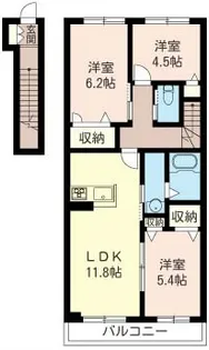 ハイビューティフルD【2階】の間取り