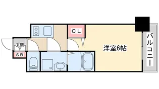 エスリード大阪ザ ルクス【14階】の間取り