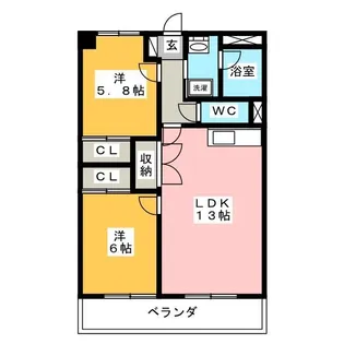 サンシャイントリス【3階】の間取り