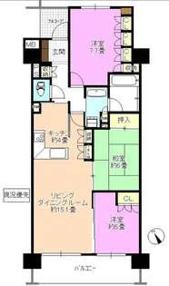 レーベンハイム長野THEタワー【13階】の間取り