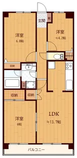 モアリッシェルつくば高野台I【3階】の間取り