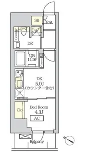 コスモグラシア新宿西早稲田【6階】の間取り