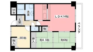 ソアール門戸荘【5階】の間取り