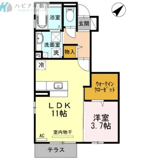 garden court【1階】の間取り