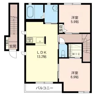 MメゾンD【2階】の間取り