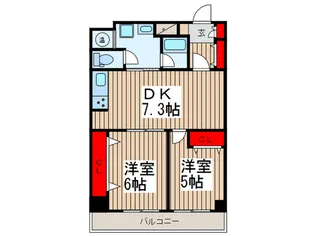 ルーセル南浦和【5階】の間取り