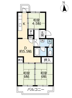 UR檜原【4階】の間取り