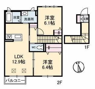 アトリエール【2階】の間取り