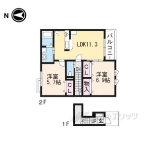 ラーゴ・プラシード【2階】の間取り