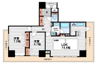 ファミールKOUZTOWER【10階】の間取り