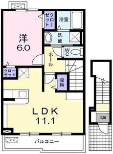 ウエストスクエア K【2階】の間取り