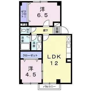ライジングサンA【2階】の間取り