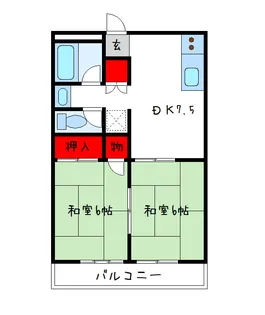 高石グリーンハイツ【2階】の間取り