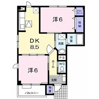 アベニールK Bの間取り