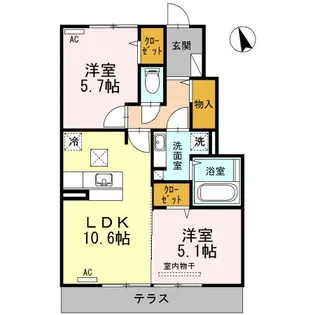 GlanzYUI【1階】の間取り
