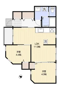 アルカディア西大井【1階】の間取り