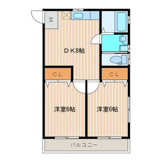ルチェーレ愛野V【2階】の間取り