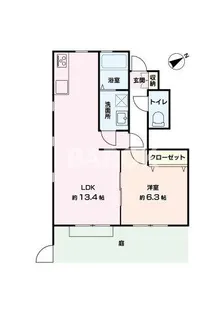 フォレストハウス野間B棟【1階】の間取り