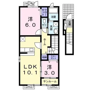 フィオーレI【2階】の間取り
