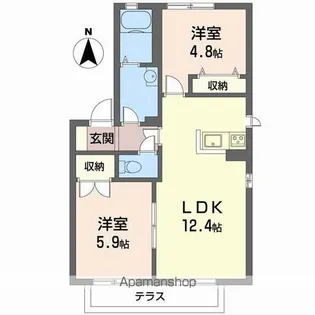 リヴィエール西大寺【1階】の間取り