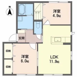 シャーメゾン ラヴィ A棟【1階】の間取り