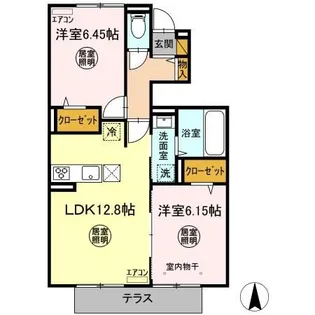 メゾン・ソレイユII【1階】の間取り