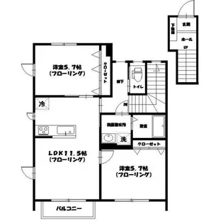 サンコート松原A棟【2階】の間取り