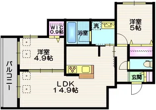 新石川1丁目メゾン東棟【3階】の間取り